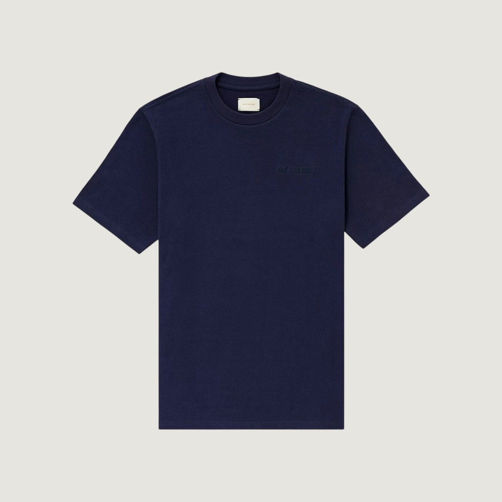 Aime Leon Dore T-Shirt Logo Embroidered Navy Blue Large